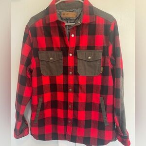 Levitate Red and Black Plaid Shirt Jacket/Shacket